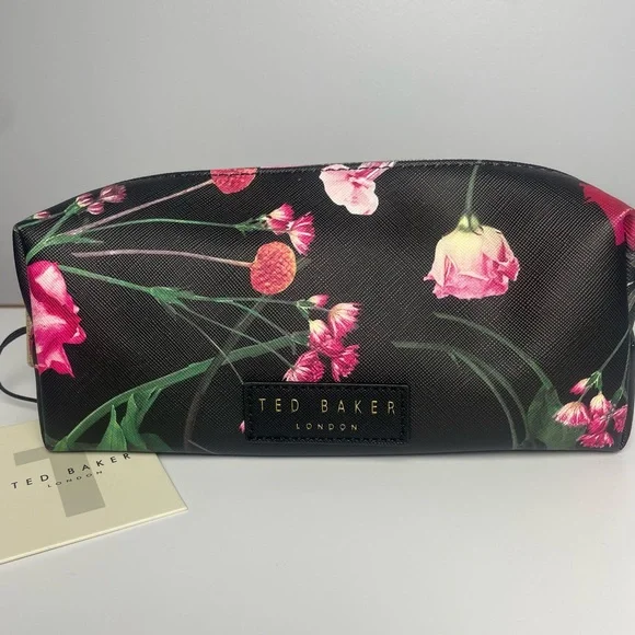 Ted Baker Black Floral Cosmetic Bag - Picture 1 of 8